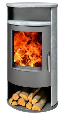 Печь-камин ABX Island 5, серая сталь тальк с верхней плитой в Брянске